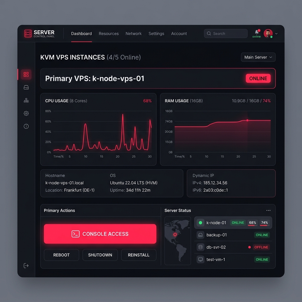 Painel de Controle KVM